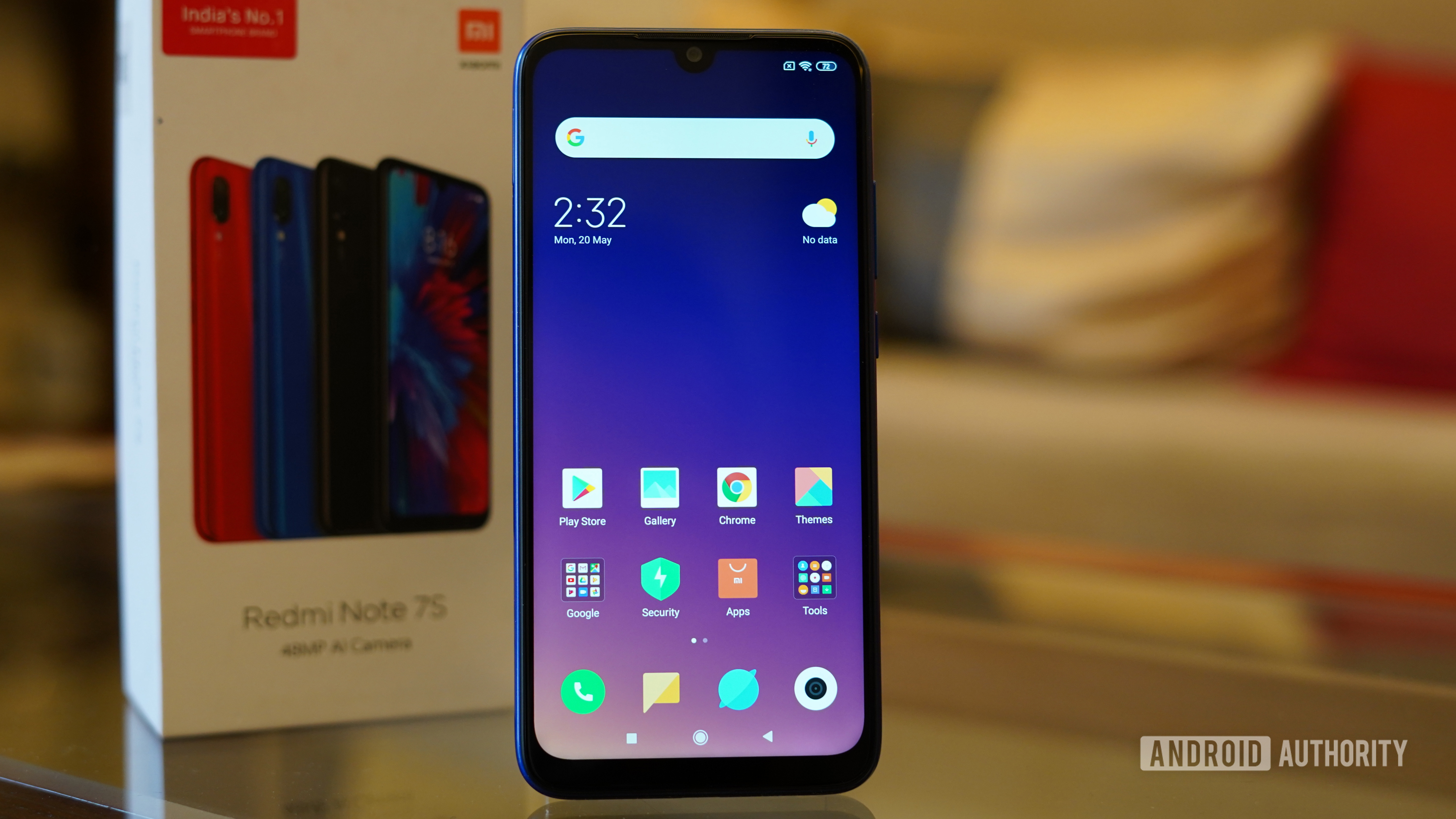 Redmi Note 7S showing front display