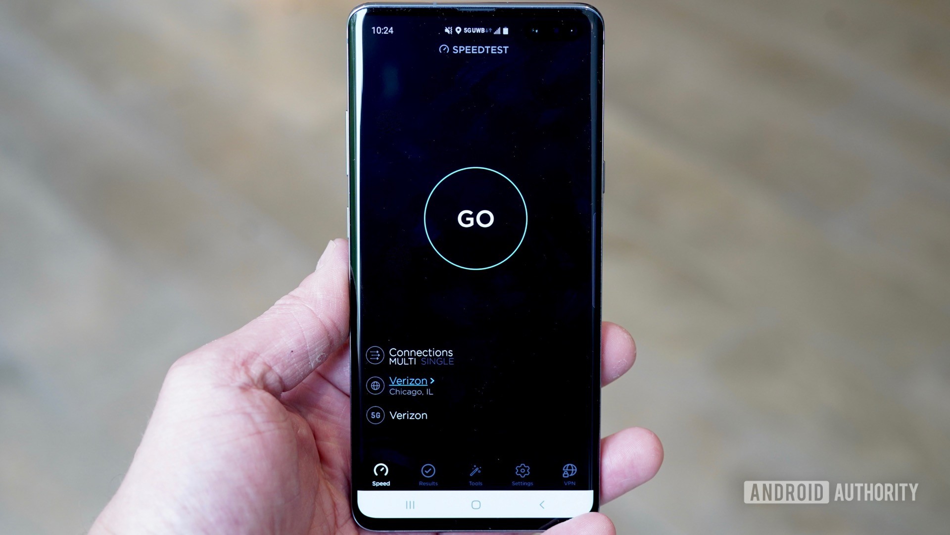 Samsung Galaxy S10 5G Verizon Wireless Ookla Speed Test
