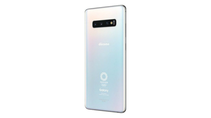 Press render of the Olympic Games Edition of the Samsung Galaxy S10 Plus.