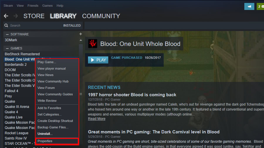 Steam Game Properties - How to uninstall games on Windows 10