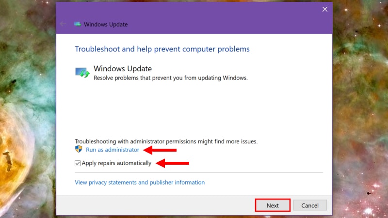 Windows 10 Apply Repairs Automatically