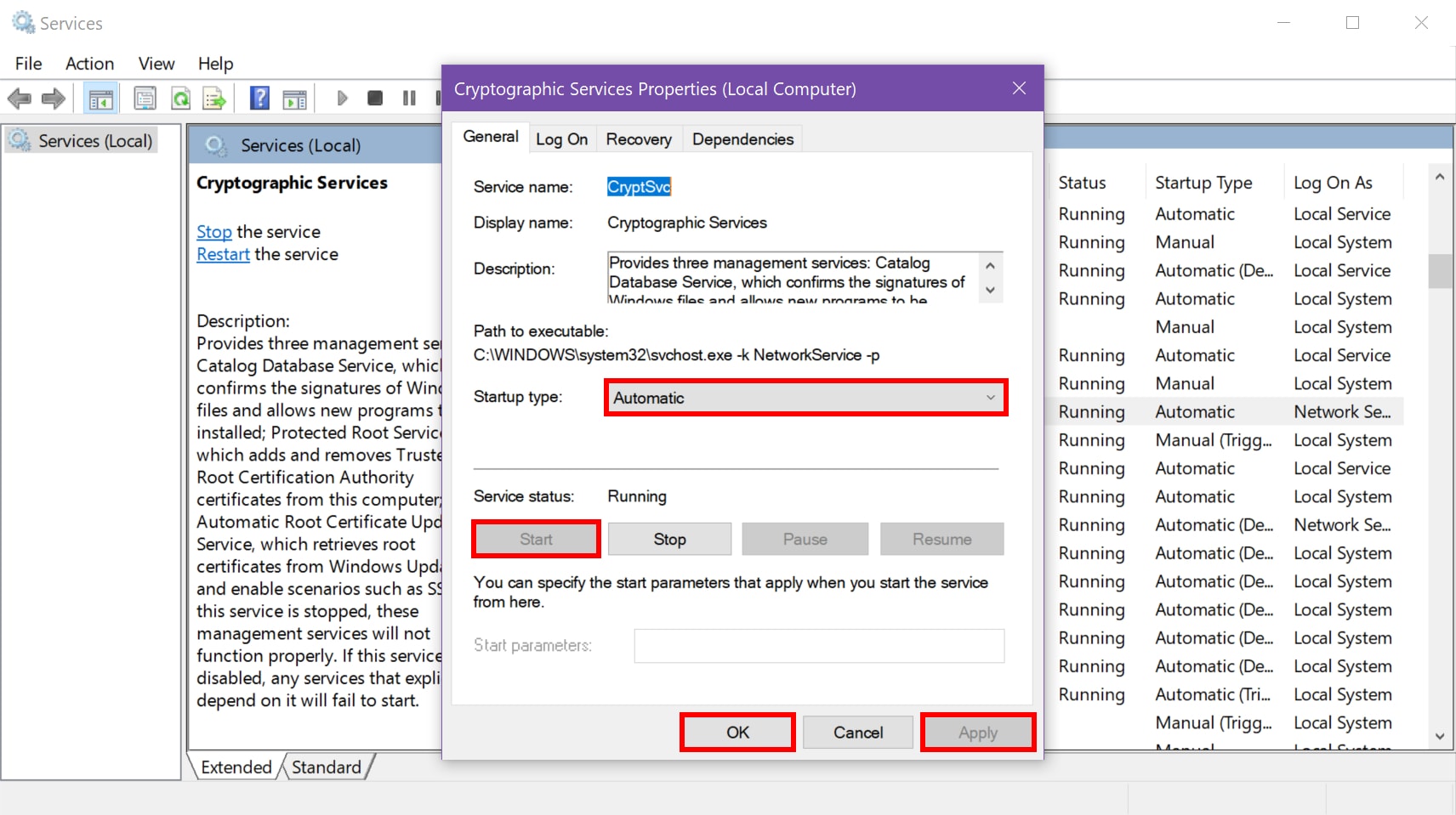 Windows 10 Cryptographic Properties