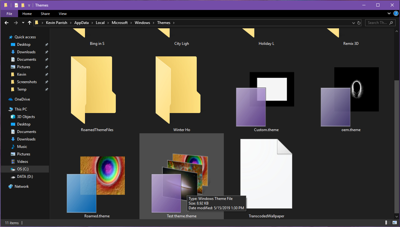 Windows 10 File Explorer Select Theme