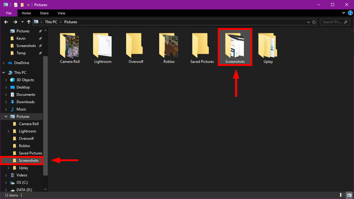 Windows 10 Screenshots Folder