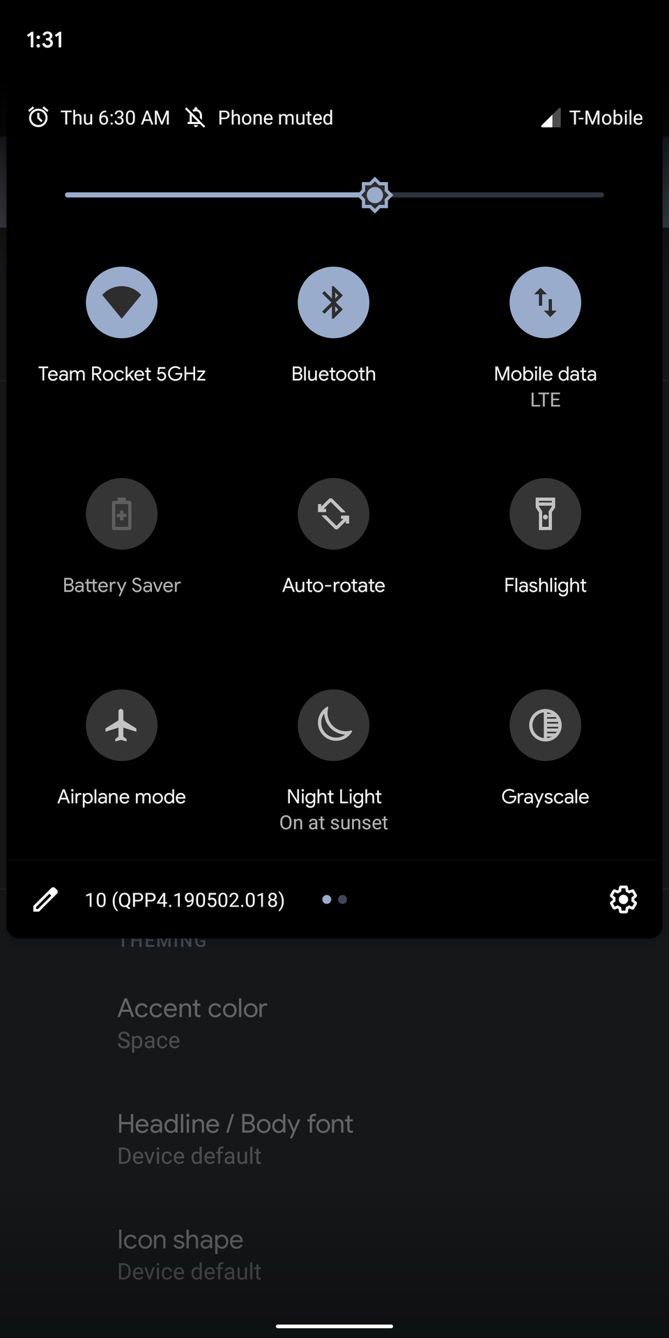Android Q Beta 4 Space Accent Color