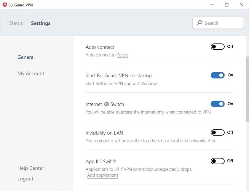 bullguard vpn windows app settings