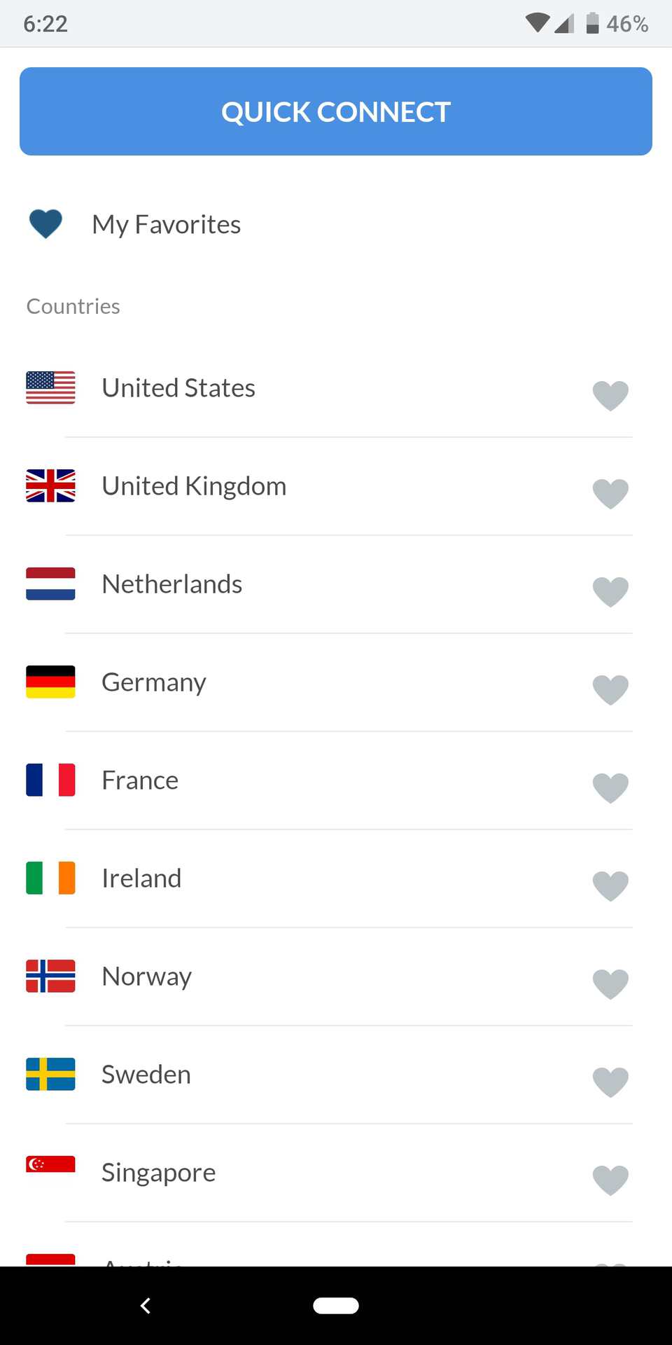 bullguard vpn android app country list