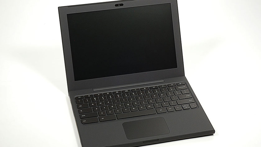 An image of the CR-48 Chromebook prototype, first launched in 2010.