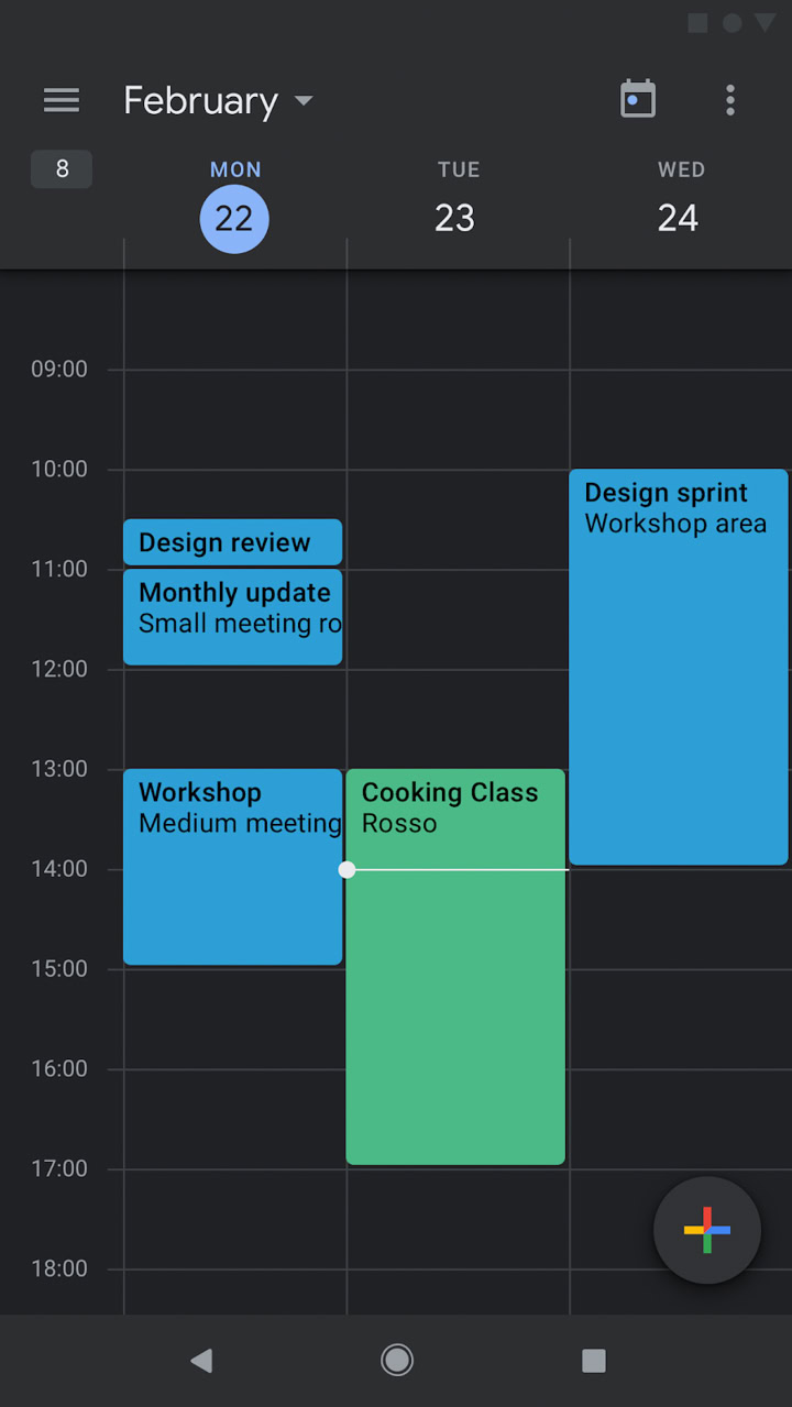 Google Calendar Dark Mode Android Screenshot Events