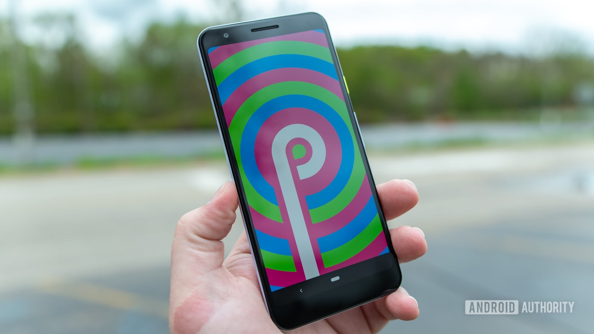Google Pixel 3a Purple-ish Android Pie Logo