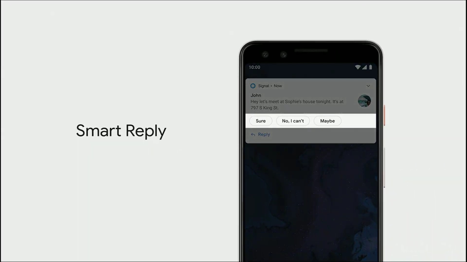 Google Smart Reply in Android Q.
