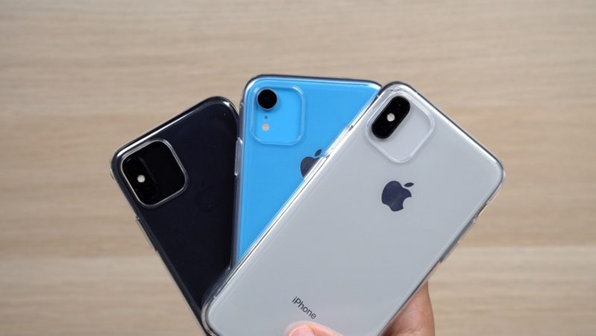 Leaked 2019 iPhone 11 cases on a crop of 2018 iPhones to show differences.