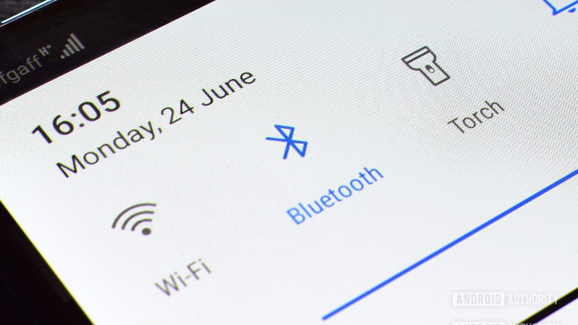A photo of an Android Bluetooth Notification Menu Icon.