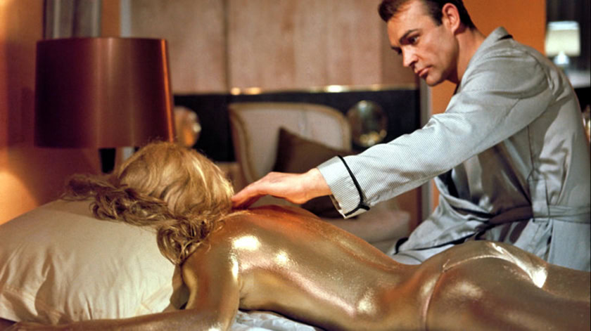 A film still from the 1964 film Goldfinger.