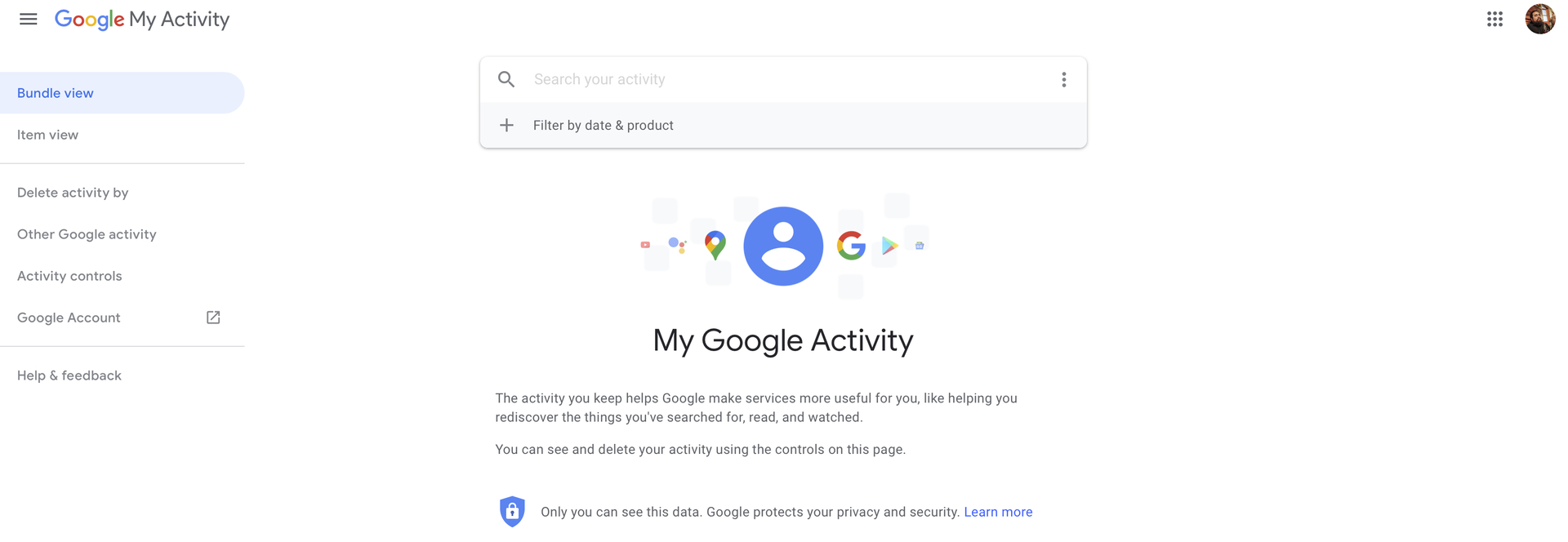 Google My Activity page