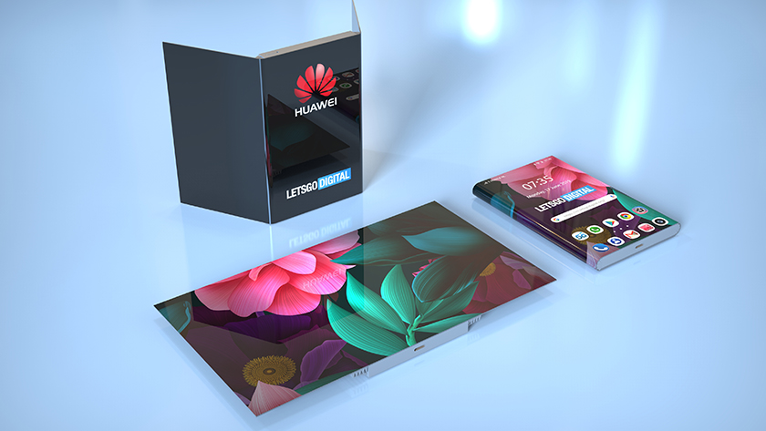 A mock up of what a new Huawei foldable phone patent could look like in real life.