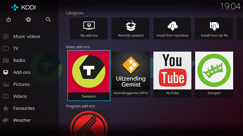 a screenshot of kodi, one of the best free movie apps