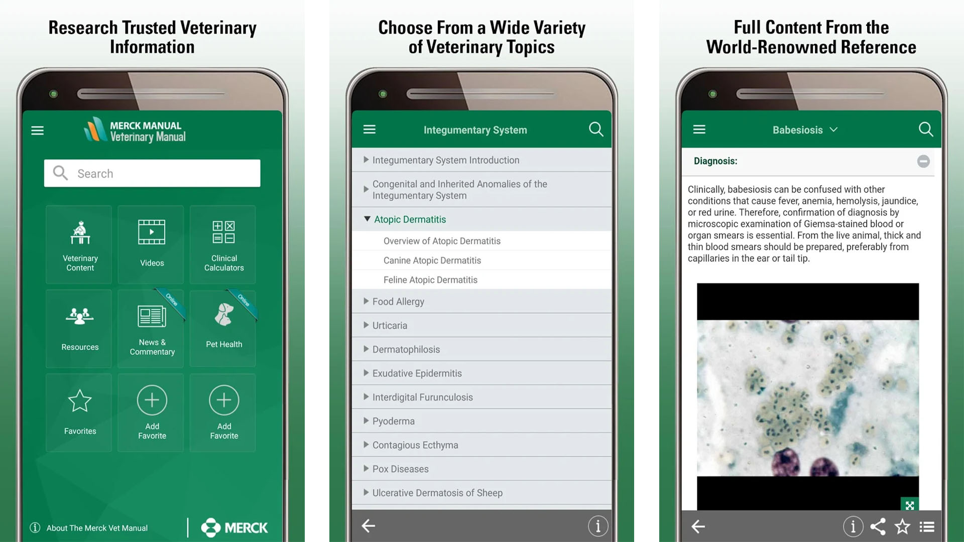 Merck Vet Manual screenshot
