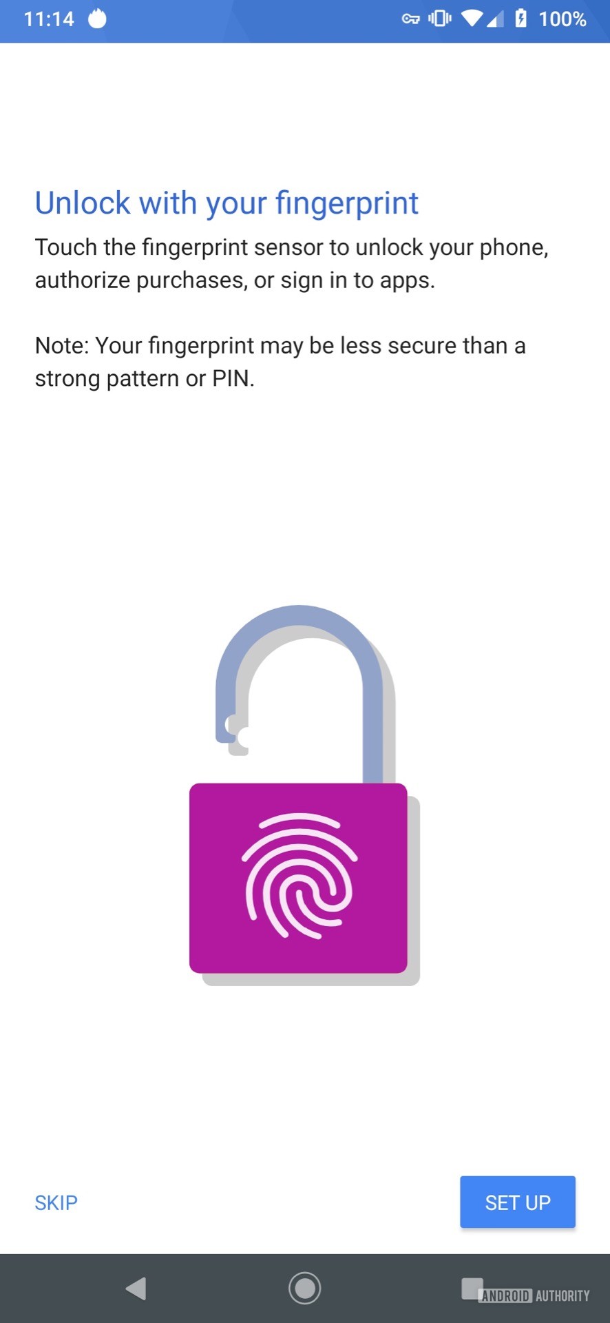 Motorola Moto Z4 Fingerprint authentication