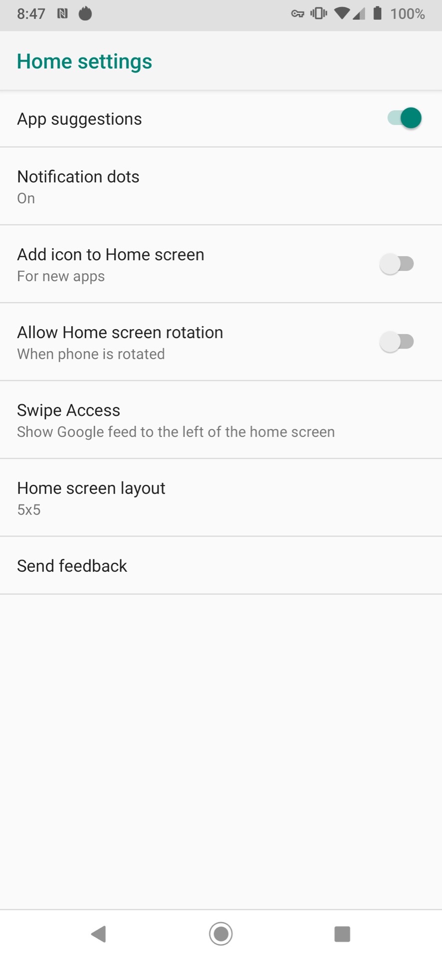 Motorola Moto Z4 Home screen settings