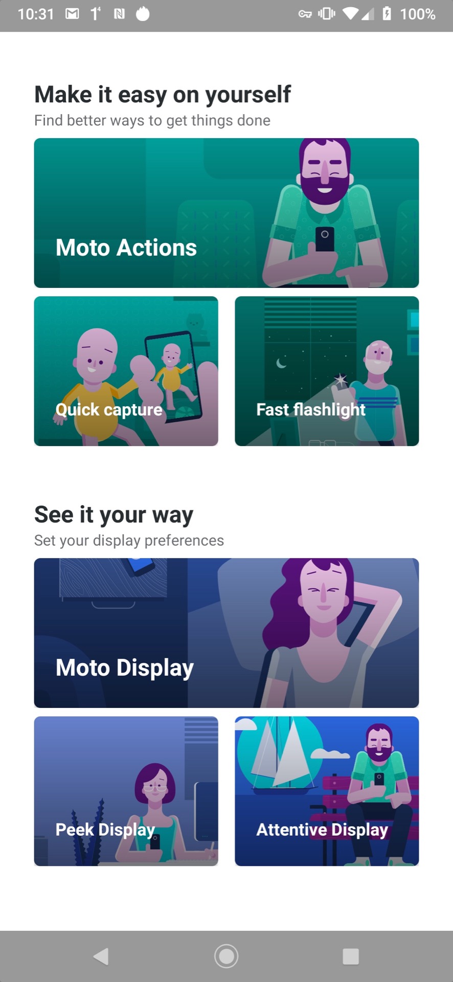 Motorola Moto Z4 More Moto App options