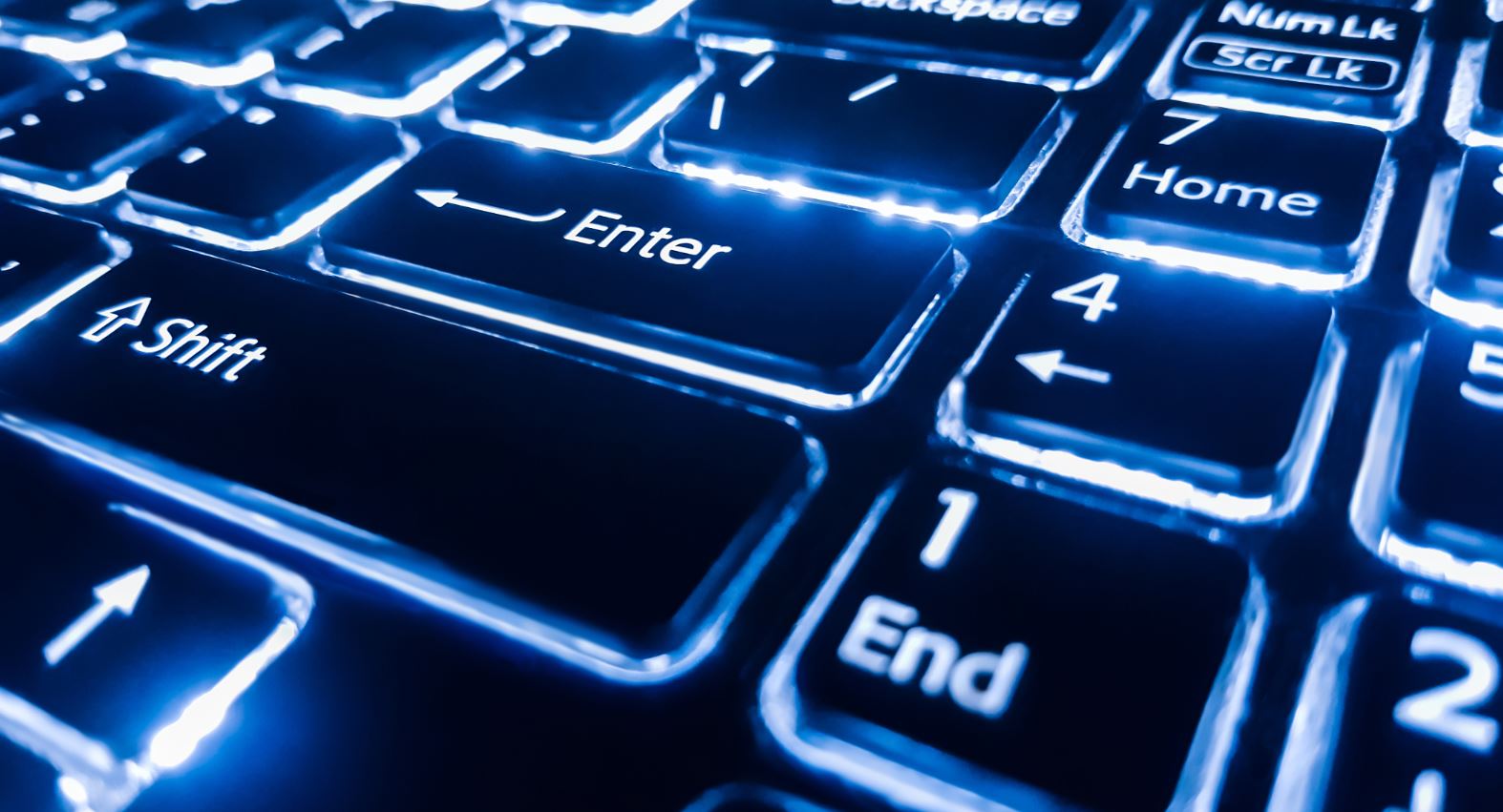 Neon Keyboard Hacking Cybersecurity