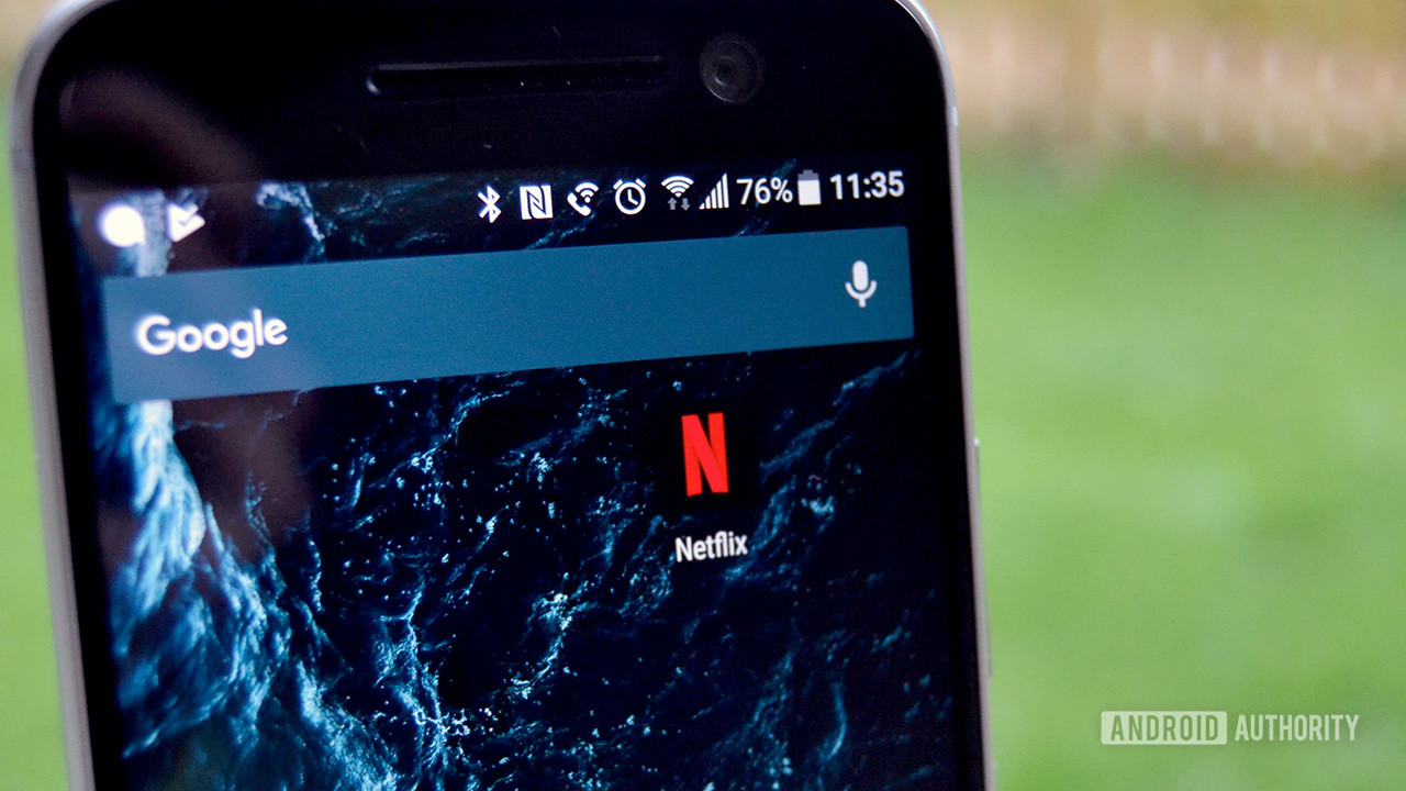 Netflix icon on the homescreen of the HTC 10 - subscription services