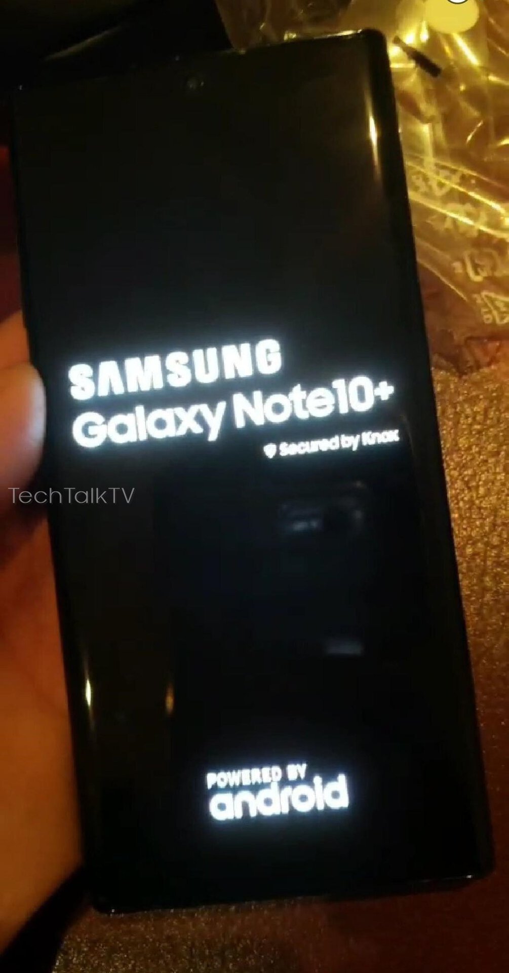 A leaked photo reportedly of the Samsung Galaxy Note 10 Plus.