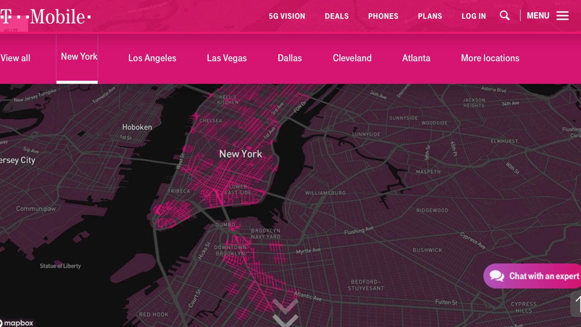 T-Mobile 5G Network Review NYC coverage map