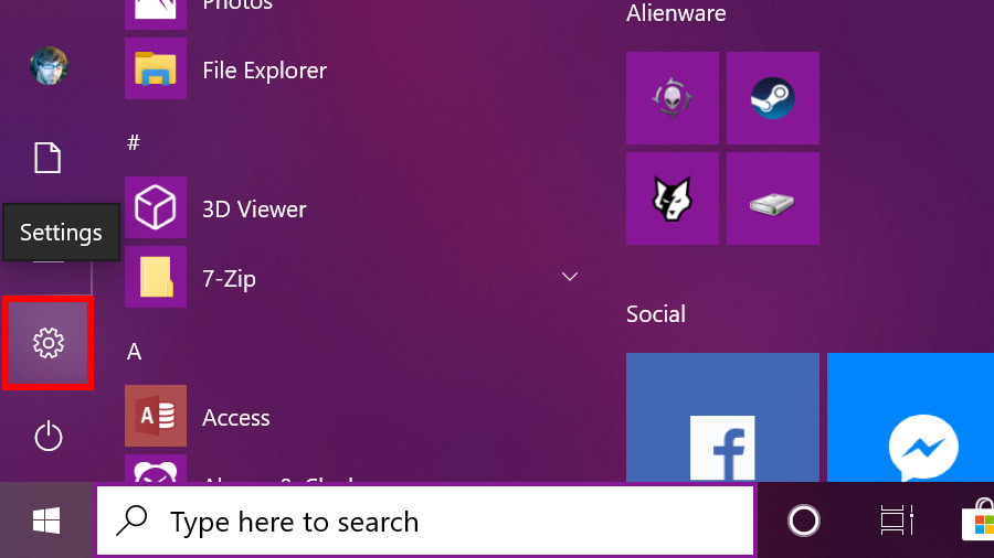 Windows 10 Start Settings 1903