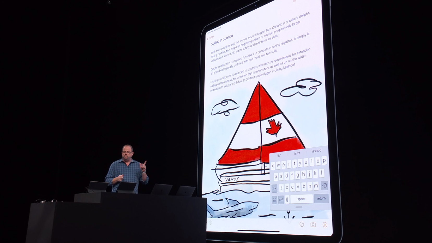 A screenshot from the Apple WWDC 2019 event.