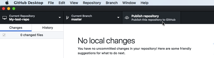 Select GitHub Desktop's &quot;Publish repository&quot; button