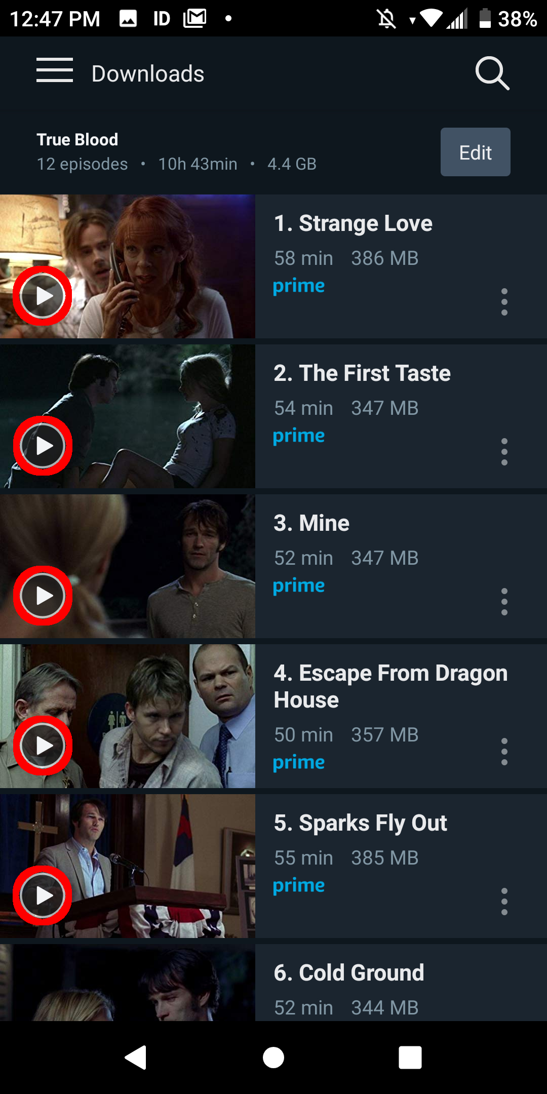 Amazon Prime Android Home Screen Menu