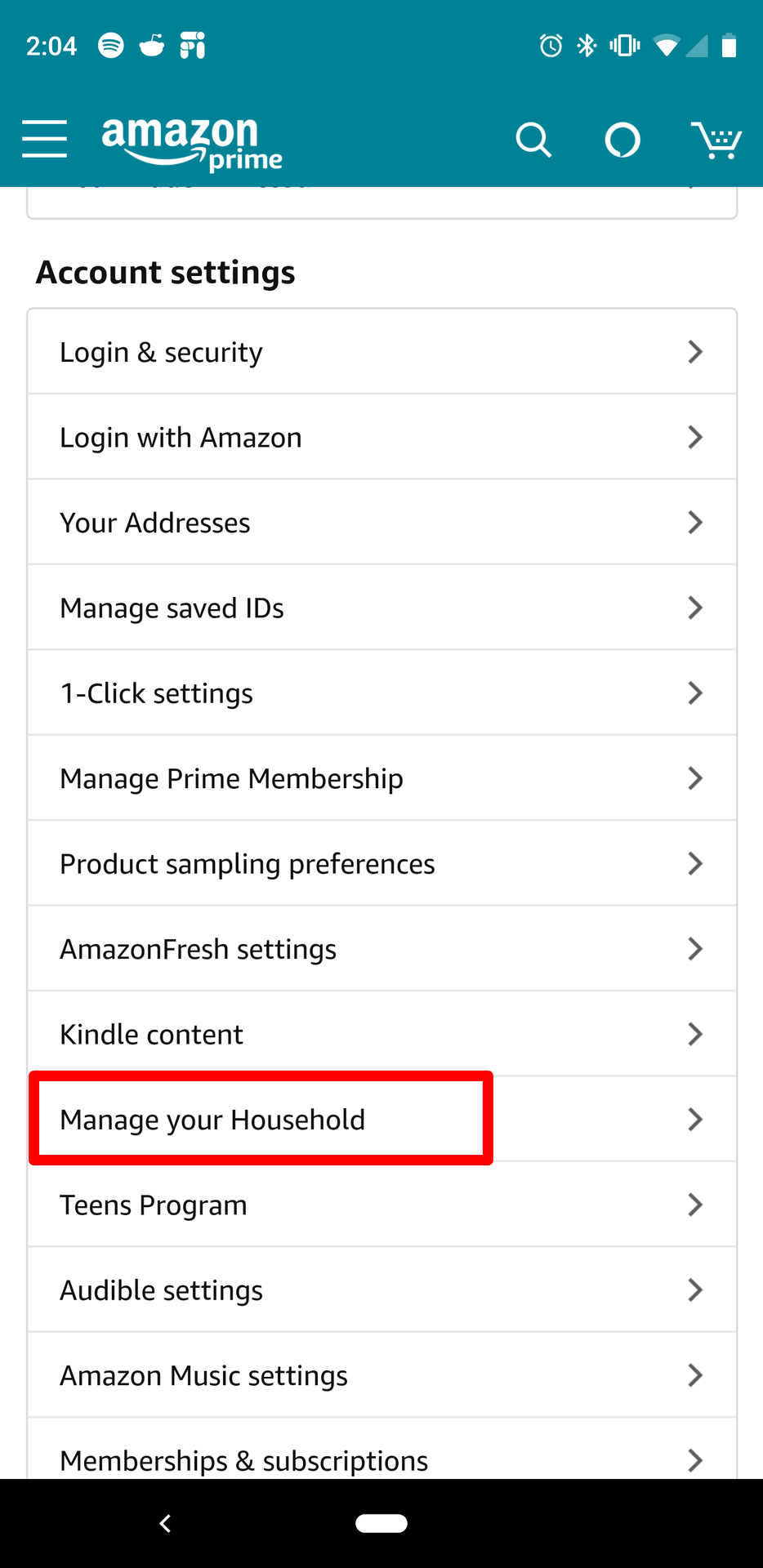 How to share Amazon Prime with family on Android 2