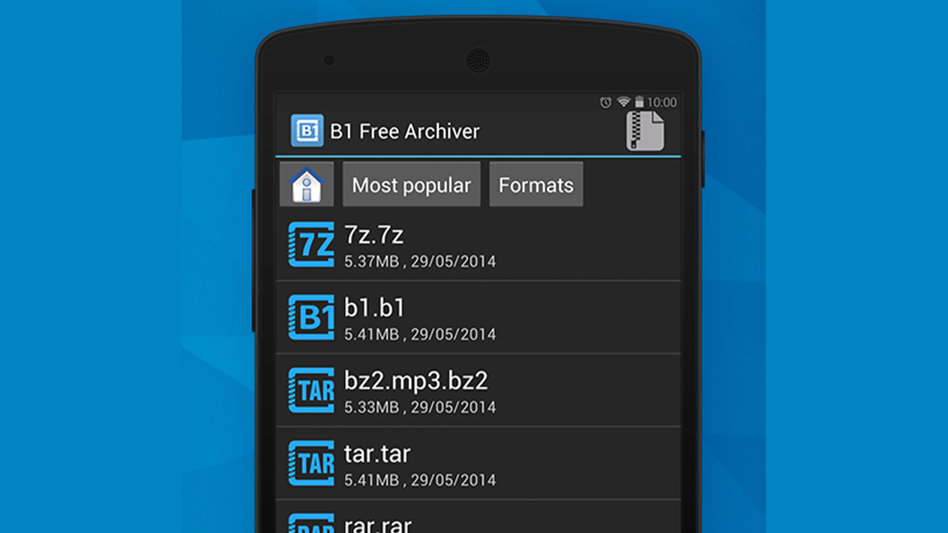 B1 Archiver best zip rar and unzip apps for Android