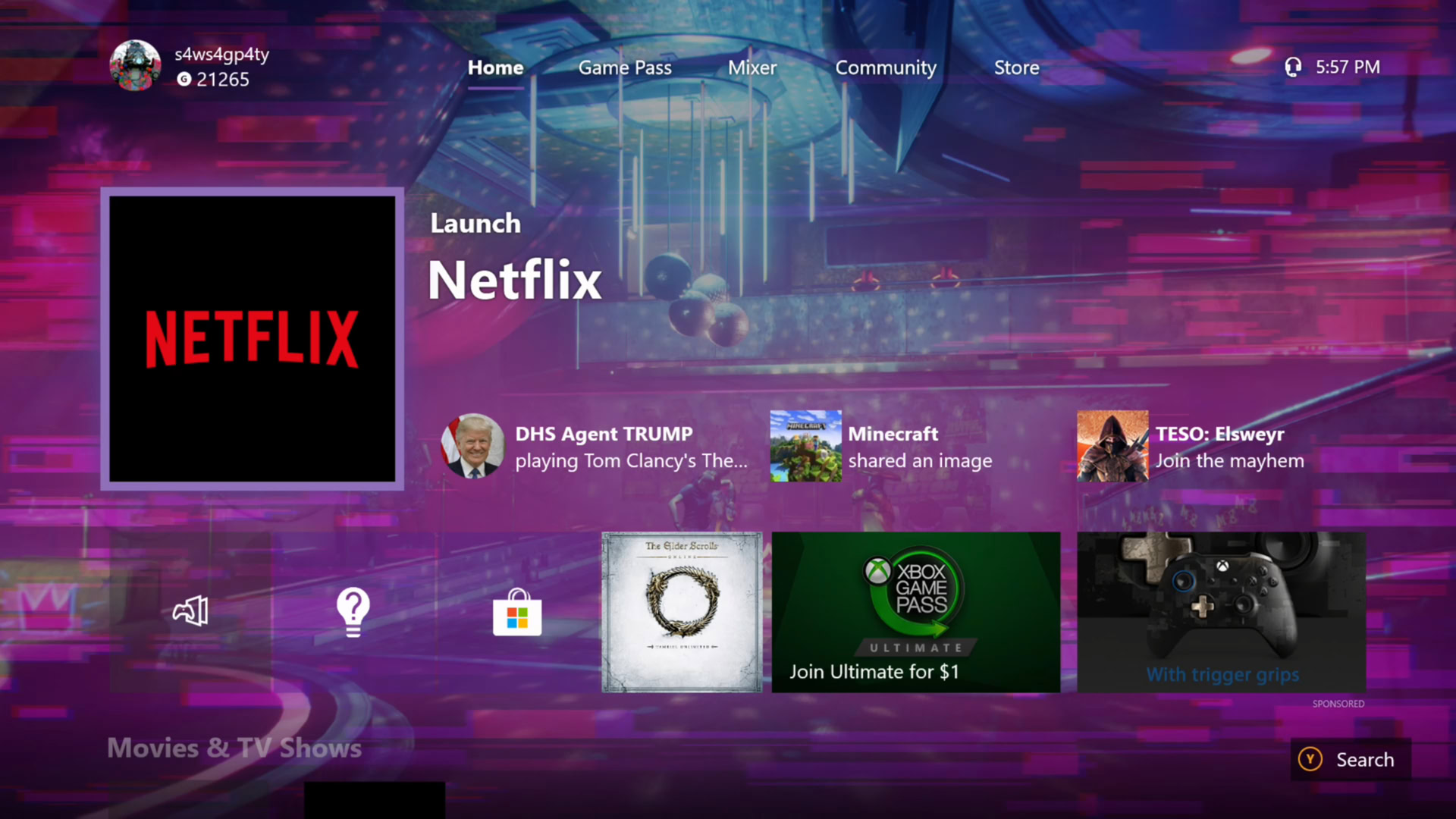 how to set up new xbox one s home screen