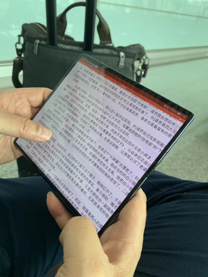 The Huawei Mate X in the hands of Huawei CEO Richard Yu.
