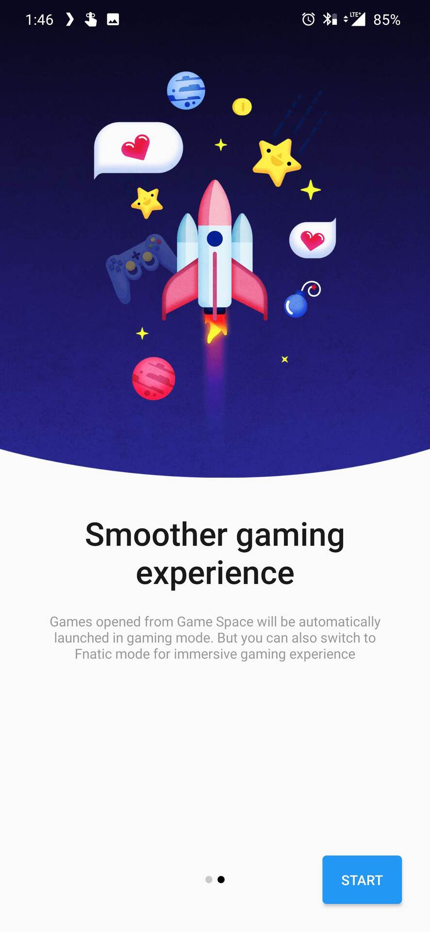 A screenshot of the new OnePlus Game Space app.