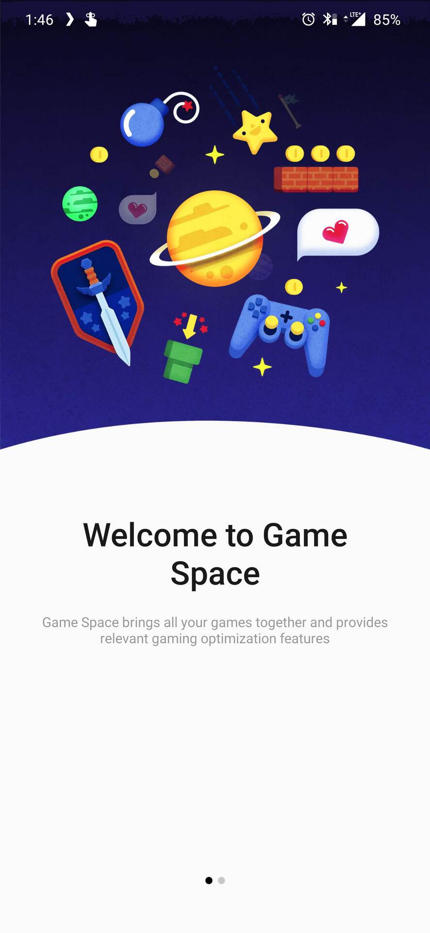 A screenshot of the new OnePlus Game Space app.