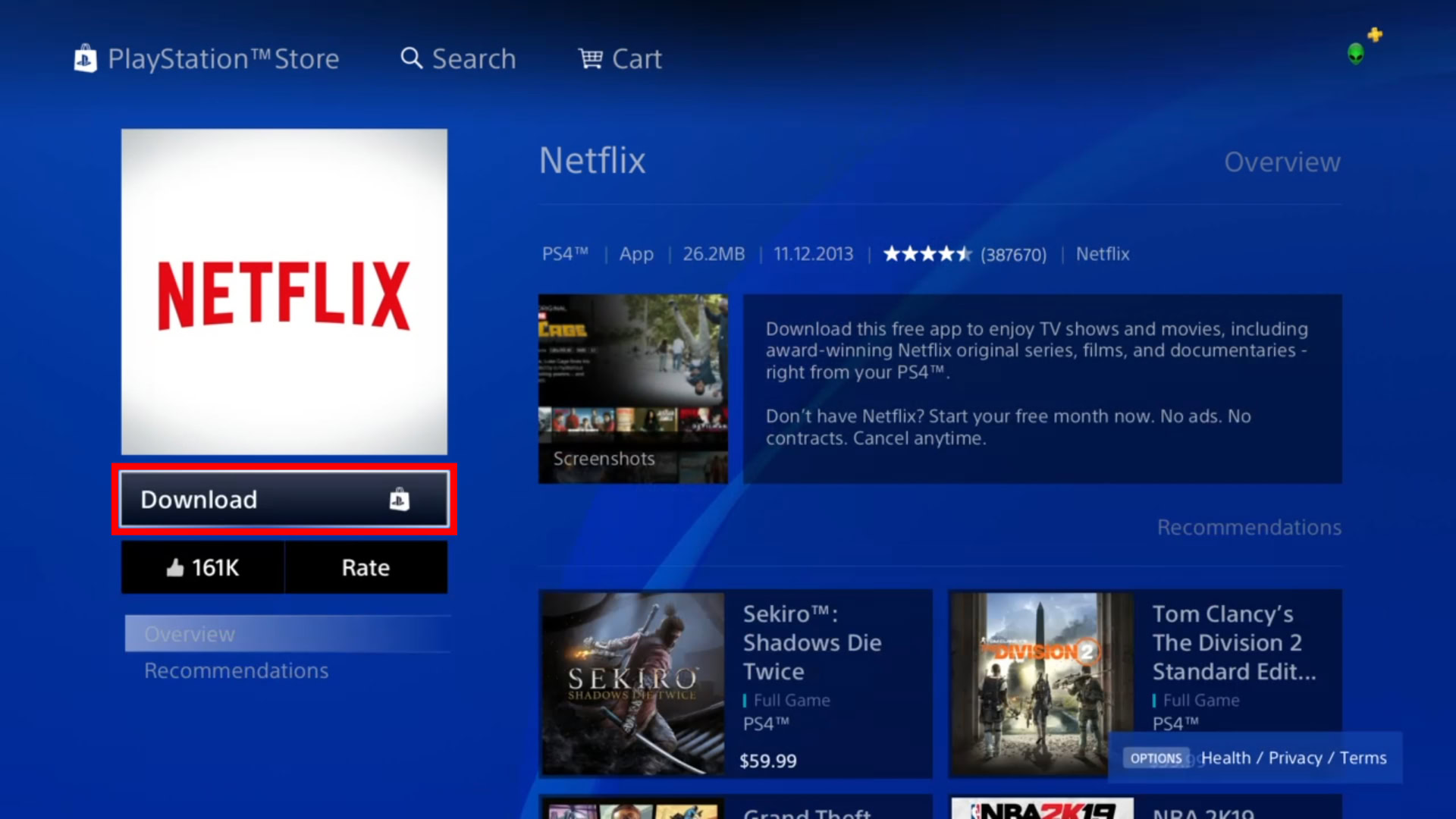 PlayStation 4 Download Netflix