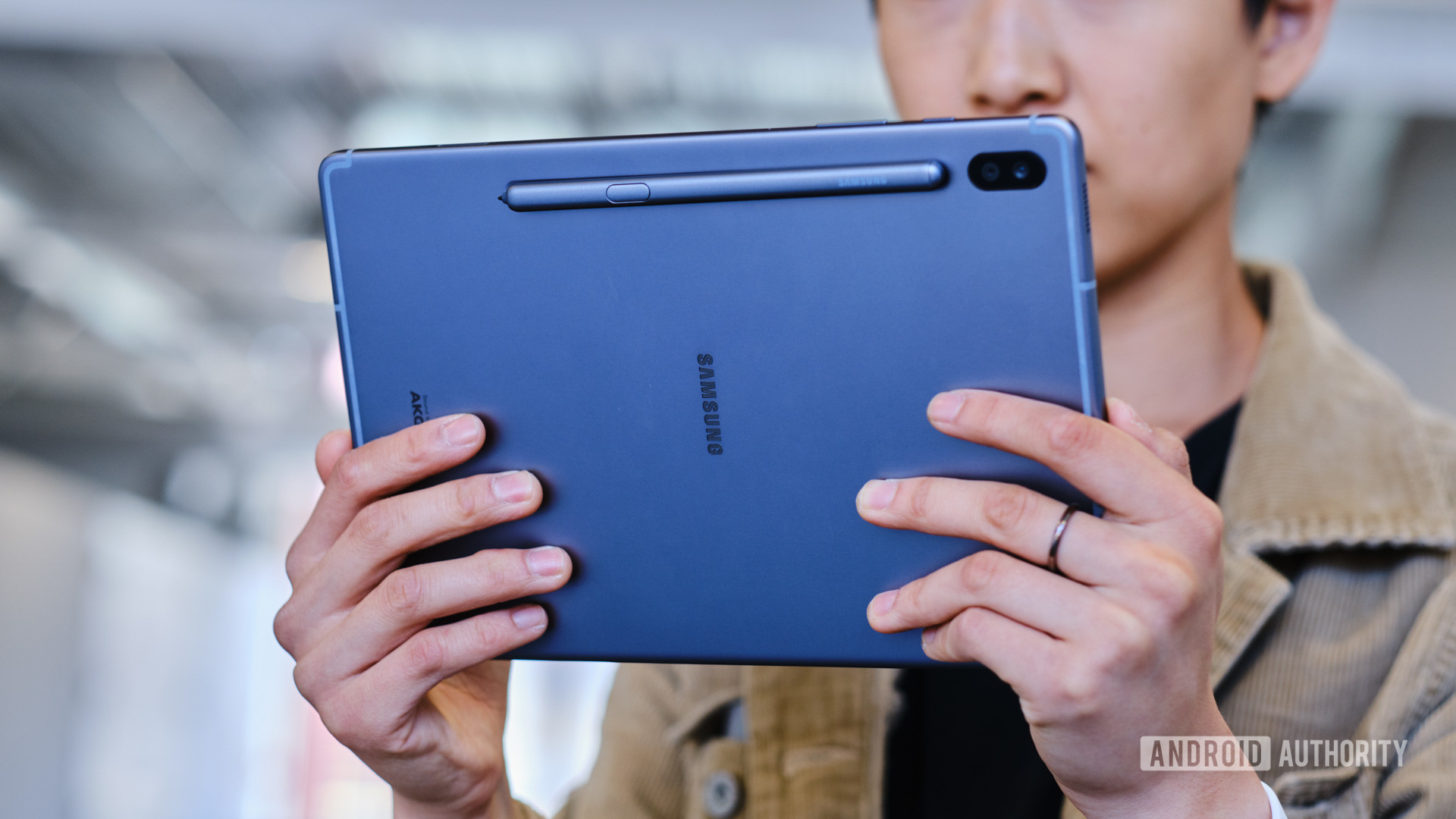 Samsung Tab S6 specs tablet in hand back