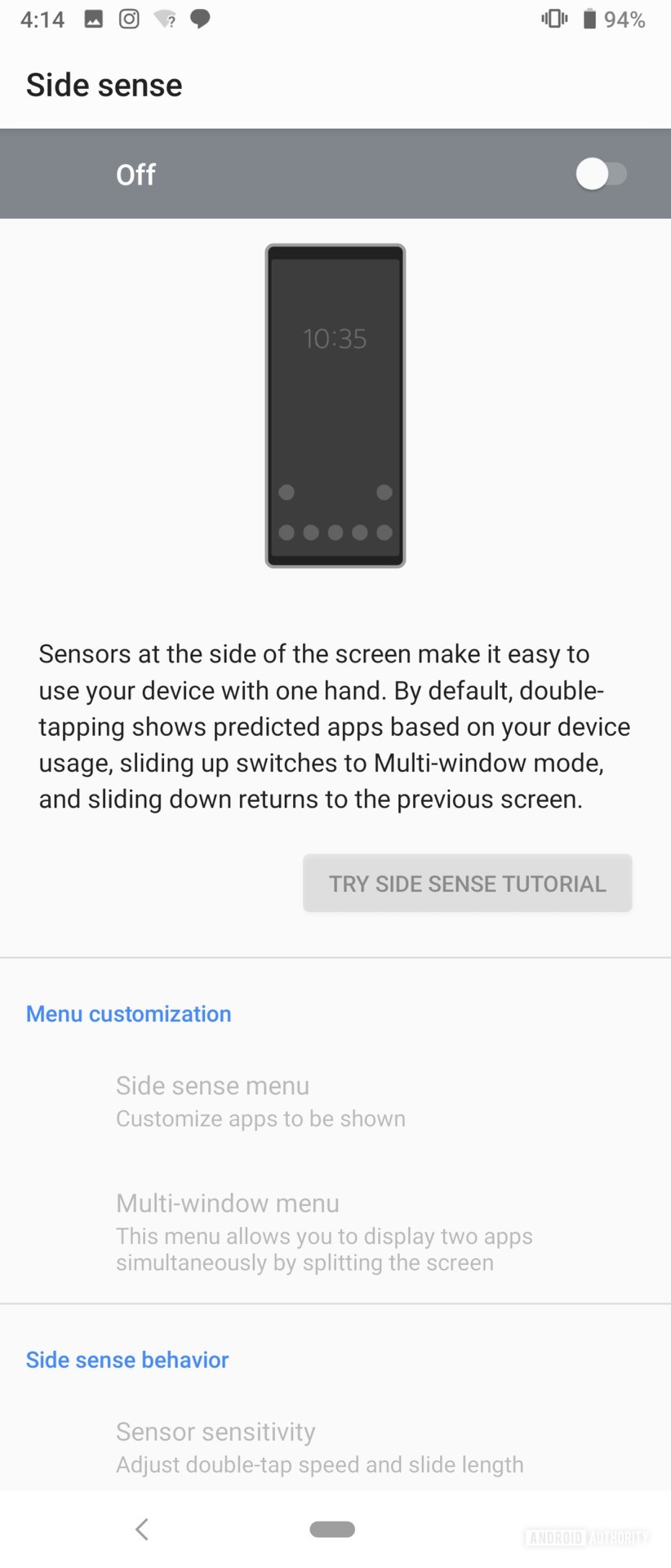 Sony Xperia 1 Review Side Sense