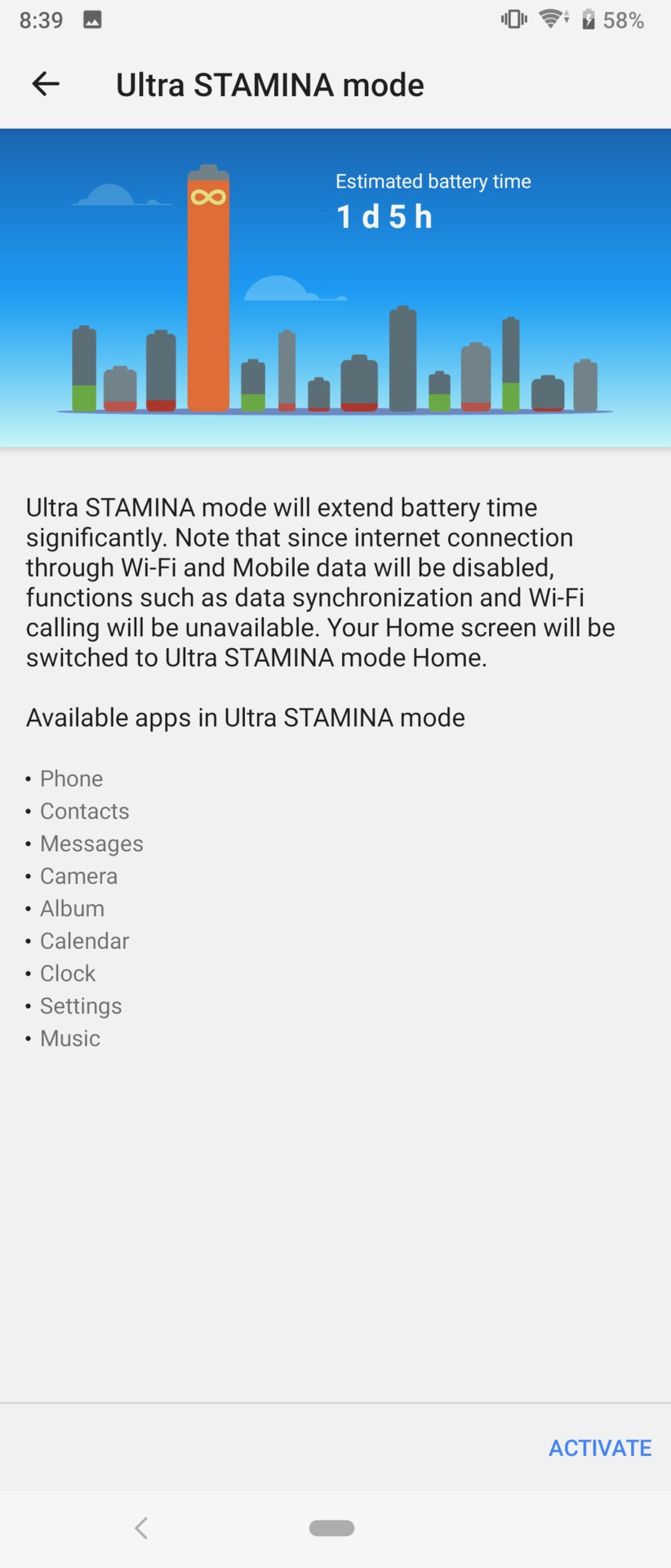 Sony Xperia 1 Review Ultra Stamina Mode