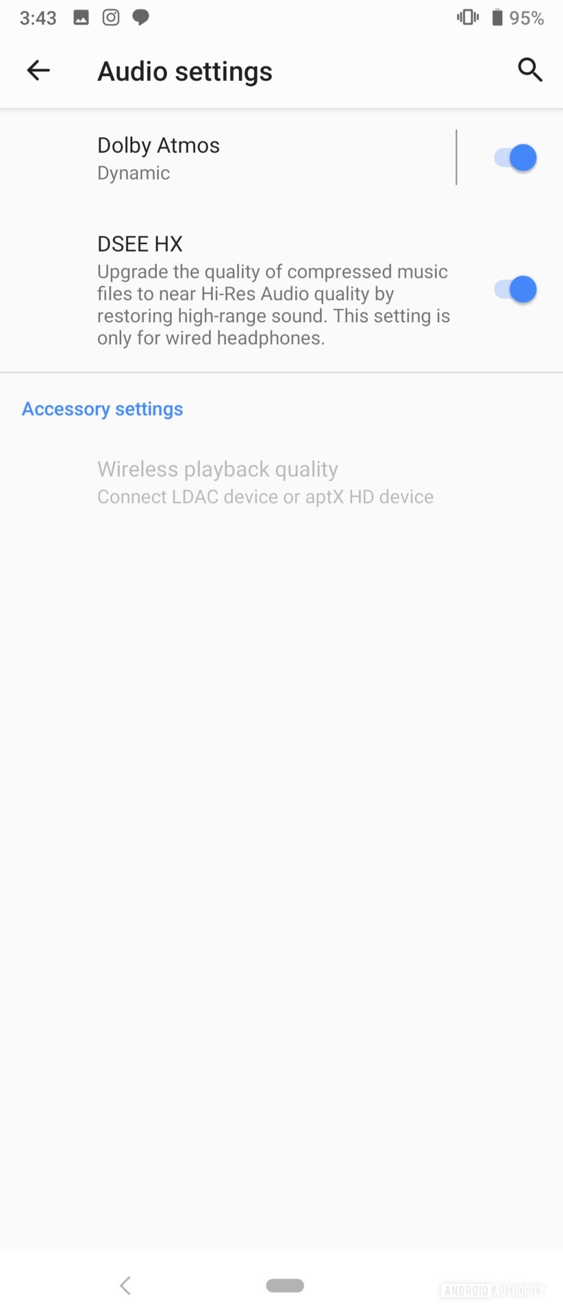 Sony Xperia 1 Review audio settings