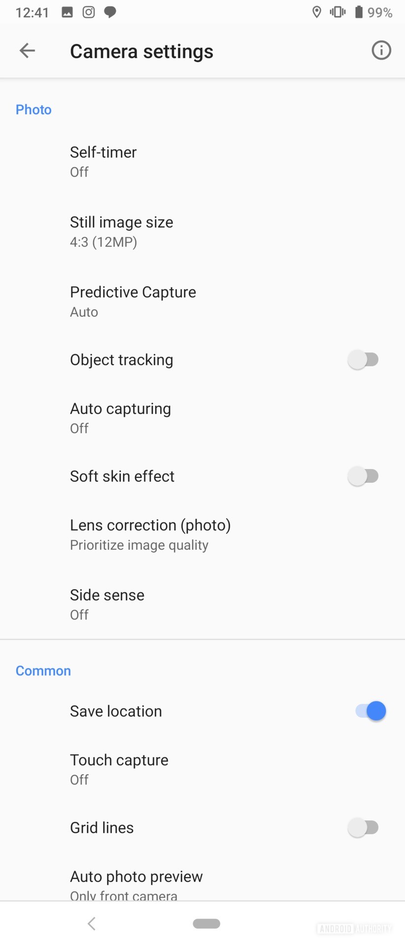 Sony Xperia 1 Review campera app settings