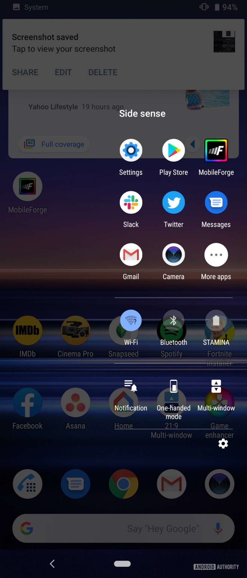 Sony Xperia 1 Review mode side sense controls