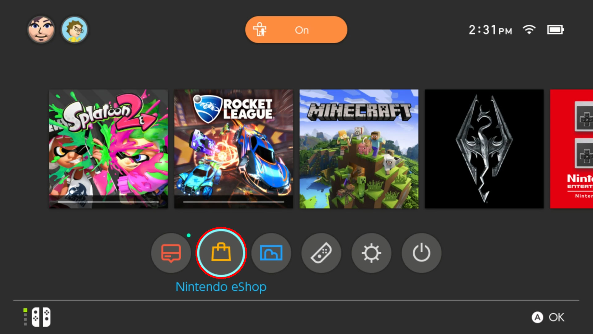 Switch Open Nintendo eShop