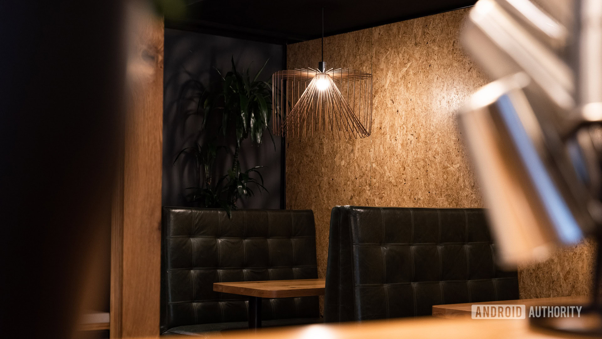 Booths setup in a WeWork in downtown Atlanta, Georgia.