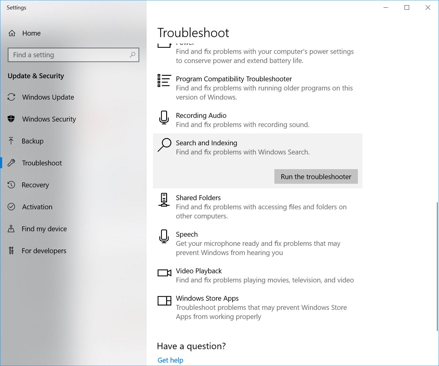 Windows 10 search not working. Windows 10 troubleshooter. 