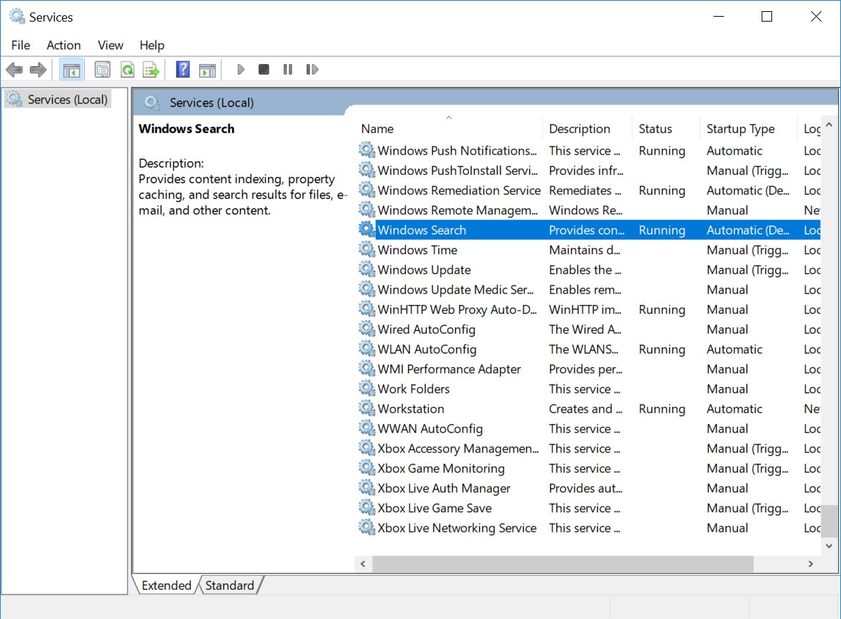 Windows 10 search not working. Window Search service start. 